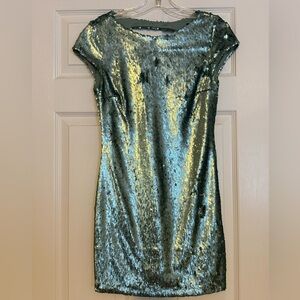 Zara Basic Collection Teal Sequin Dress
